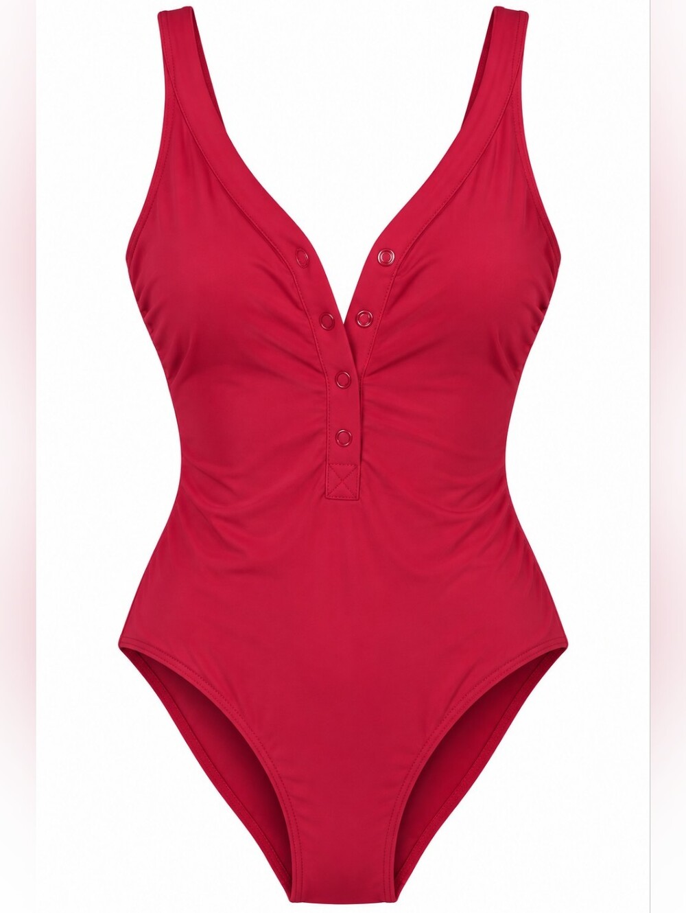 NWT Andie x Target Malibu One Piece Swimsuit M Pink Snap Front Plunge Sporty
